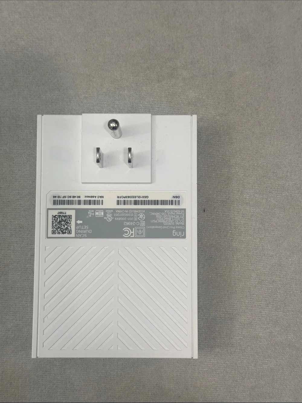 Ring White and Gray Wireless Chime Speaker